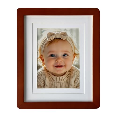Mekenluo Holz-Bilderrahmen mit runden Ecken, 20,3 x 25,4 cm, mit Matte, natürliches Massivholz mit glatten geschwungenen Kanten für Wand oder Tisch, bruchsicherer Plexiglas-Bilderrahmen für Heim- und Mekenluo Holz-Bilderrahmen mit runden Ecken, 20,3 x 25,4 cm, mit Matte, natürliches Massivholz mit glatten geschwungenen Kanten für Wand oder Tisch, bruchsicherer Plexiglas-Bilderrahmen für Heim- und von Mekenluo