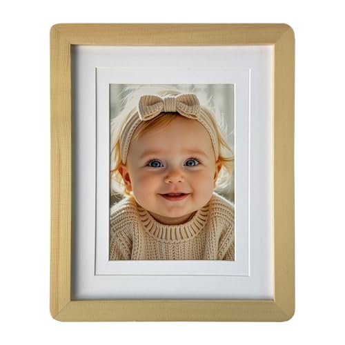 Mekenluo Holz-Bilderrahmen mit runden Ecken, 20,3 x 25,4 cm, mit Matte, natürliches Massivholz mit glatten geschwungenen Kanten für Wand oder Tisch, bruchsicherer Plexiglas-Bilderrahmen für Heim- und Mekenluo Holz-Bilderrahmen mit runden Ecken, 20,3 x 25,4 cm, mit Matte, natürliches Massivholz mit glatten geschwungenen Kanten für Wand oder Tisch, bruchsicherer Plexiglas-Bilderrahmen für Heim- und von Mekenluo