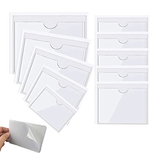 10 Stück transparente selbstklebende Taschen Halter und transparente Binder Etikettenhalter Visitenkartenfächer Kartenhalter zum Organisieren und Schutz von Etiketten(Size:16X11CM(6.3X4.3Inch) ,) von Melairy
