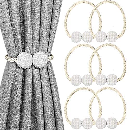 Melaluxe Magnetische Vorhang-Raffhalter, dekorative Vorhanghalter für Fensterdekoration, Beige, 6 Stück Melaluxe Magnetische Vorhang-Raffhalter, dekorative Vorhanghalter für Fensterdekoration, Beige, 6 Stück von Melaluxe