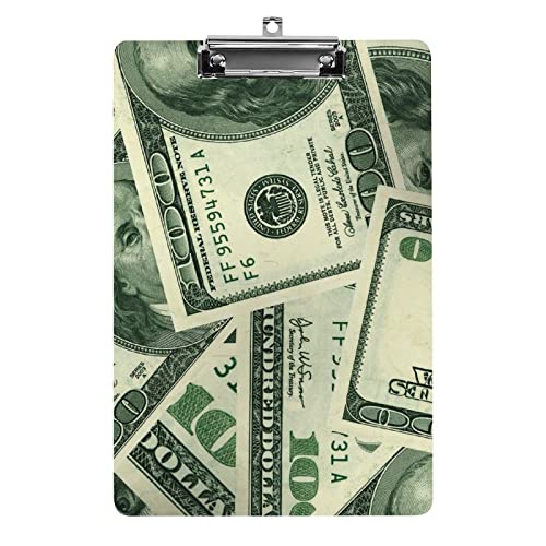 Amerikanisches Dollar-Geld-Klemmbrett im A4-Format, lustiges, ästhetisches Arbeits- und Lernbuchstabe, Standard-Klemmbrett, 31,8 x 21,6 cm, Hartfaserplatte für Schule, Klassenzimmer, Kinder, Schreib Amerikanisches Dollar-Geld-Klemmbrett im A4-Format, lustiges, ästhetisches Arbeits- und Lernbuchstabe, Standard-Klemmbrett, 31,8 x 21,6 cm, Hartfaserplatte für Schule, Klassenzimmer, Kinder, Schreib von Melbrakin