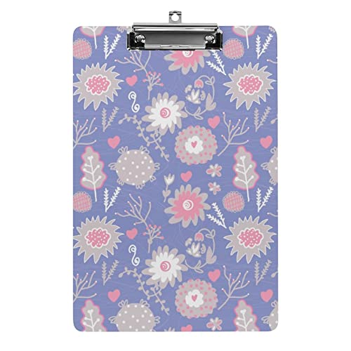 Graue Blumen auf Lila, Klemmbrett im A4-Format, lustiges, ästhetisches Arbeits- und Lernbuchstabe, Standard-Klemmbrett, 31,8 x 21,6 cm, Hartfaserplatte für Schule, Klassenzimmer, Kinder, Schreiben, Graue Blumen auf Lila, Klemmbrett im A4-Format, lustiges, ästhetisches Arbeits- und Lernbuchstabe, Standard-Klemmbrett, 31,8 x 21,6 cm, Hartfaserplatte für Schule, Klassenzimmer, Kinder, Schreiben, von Melbrakin