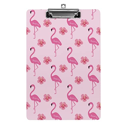 Hibiskusblüten mit Flamingo, Klemmbrett im A4-Format, lustiges, ästhetisches Arbeits- und Lernbuchstabe, Standard-Klemmbrett, 31,8 x 21,6 cm, Hartfaserplatte für Schule, Klassenzimmer, Kinder, Schre Hibiskusblüten mit Flamingo, Klemmbrett im A4-Format, lustiges, ästhetisches Arbeits- und Lernbuchstabe, Standard-Klemmbrett, 31,8 x 21,6 cm, Hartfaserplatte für Schule, Klassenzimmer, Kinder, Schre von Melbrakin