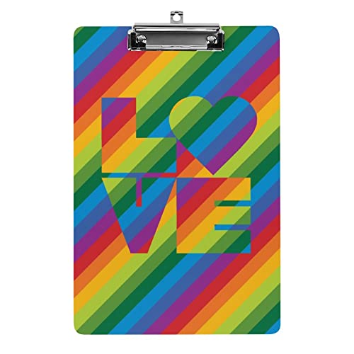 Klemmbrett im A4-Format, Retro-Regenbogen-Liebe, lustig, ästhetisch, zum Arbeiten, Lernen, Buchstaben, Standard-Klemmbrett, 31,8 x 21,6 cm, Hartfaserplatte für Schule, Klassenzimmer, Kinder, Schreib Klemmbrett im A4-Format, Retro-Regenbogen-Liebe, lustig, ästhetisch, zum Arbeiten, Lernen, Buchstaben, Standard-Klemmbrett, 31,8 x 21,6 cm, Hartfaserplatte für Schule, Klassenzimmer, Kinder, Schreib von Melbrakin