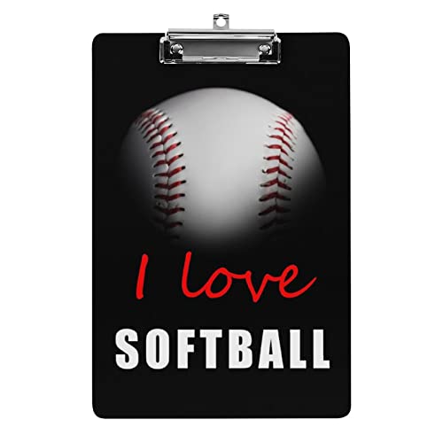 Klemmbrett im A4-Format „I Love Softball, lustig, ästhetisch, zum Arbeiten, Lernen, Buchstaben, Standard-Klemmbrett, 31,8 x 21,6 cm, Hartfaserplatte für Schule, Klassenzimmer, Kinder, Schreiben, Ze Klemmbrett im A4-Format „I Love Softball, lustig, ästhetisch, zum Arbeiten, Lernen, Buchstaben, Standard-Klemmbrett, 31,8 x 21,6 cm, Hartfaserplatte für Schule, Klassenzimmer, Kinder, Schreiben, Ze von Melbrakin