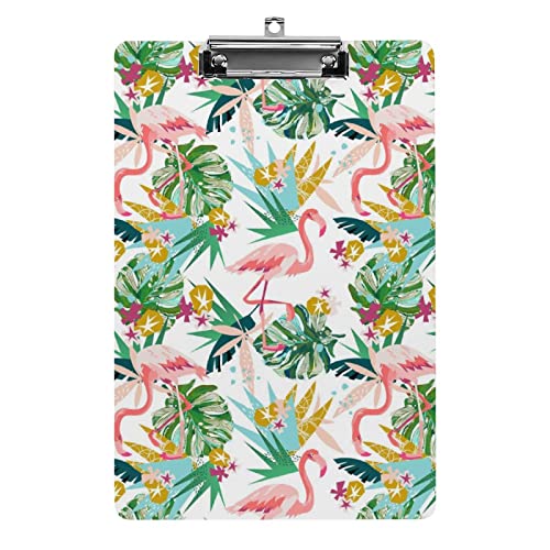 Klemmbrett im A4-Format mit hawaiianischen tropischen Flamingo-Palmenblättern, lustiges, ästhetisches Arbeits- und Lernbuchstabe, Standard-Klemmbrett, 31,8 x 21,6 cm, Hartfaserplatte für Schule, Kla Klemmbrett im A4-Format mit hawaiianischen tropischen Flamingo-Palmenblättern, lustiges, ästhetisches Arbeits- und Lernbuchstabe, Standard-Klemmbrett, 31,8 x 21,6 cm, Hartfaserplatte für Schule, Kla von Melbrakin