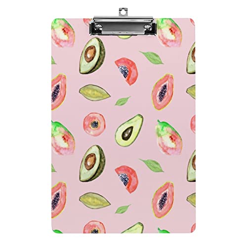 Klemmbrett im A4-Format mit tropischen exotischen Früchten, Papaya und Avocado, lustiges, ästhetisches Arbeits- und Lernbuchstabe, Standard-Klemmbrett, 31,8 x 21,6 cm, Hartfaserplatte für Schule, Kl Klemmbrett im A4-Format mit tropischen exotischen Früchten, Papaya und Avocado, lustiges, ästhetisches Arbeits- und Lernbuchstabe, Standard-Klemmbrett, 31,8 x 21,6 cm, Hartfaserplatte für Schule, Kl von Melbrakin