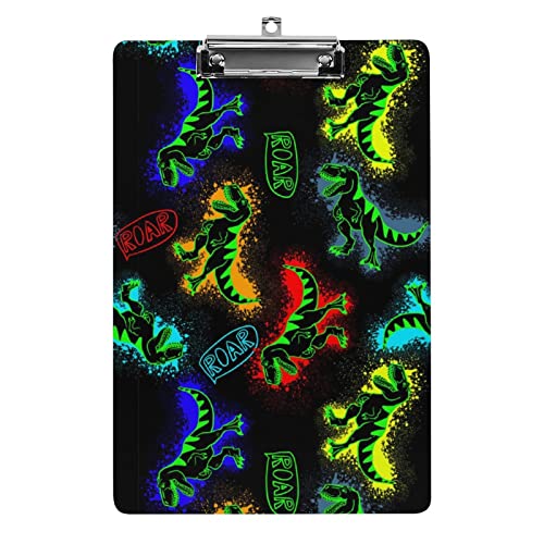 Klemmbrett im Dino-Dinosaurier-Grunge-Design, A4-Größe, lustig, ästhetisch, zum Arbeiten, Lernen, Buchstaben, Standard-Klemmbrett, 31,8 x 21,6 cm, Hartfaserplatte für Schule, Klassenzimmer, Kinder, S Klemmbrett im Dino-Dinosaurier-Grunge-Design, A4-Größe, lustig, ästhetisch, zum Arbeiten, Lernen, Buchstaben, Standard-Klemmbrett, 31,8 x 21,6 cm, Hartfaserplatte für Schule, Klassenzimmer, Kinder, S von Melbrakin