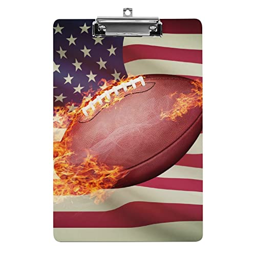 Klemmbrett mit USA-Feuer-Fußballball-Flagge, A4-Größe, lustiges, ästhetisches Arbeits- und Lernbuchstabe, Standard-Klemmbrett, 31,8 x 21,6 cm, Hartfaserplatte für Schule, Klassenzimmer, Kinder, Schr Klemmbrett mit USA-Feuer-Fußballball-Flagge, A4-Größe, lustiges, ästhetisches Arbeits- und Lernbuchstabe, Standard-Klemmbrett, 31,8 x 21,6 cm, Hartfaserplatte für Schule, Klassenzimmer, Kinder, Schr von Melbrakin