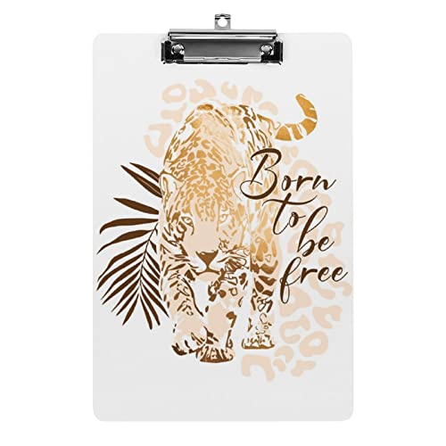 Leopard Palm Leaf Born to Be Free Klemmbrett im A4-Format, lustiges, ästhetisches Arbeits- und Lernbuchstabe, Standard-Klemmbrett, 31,8 x 21,6 cm, Hartfaserplatte für Schule, Klassenzimmer, Kinder z Leopard Palm Leaf Born to Be Free Klemmbrett im A4-Format, lustiges, ästhetisches Arbeits- und Lernbuchstabe, Standard-Klemmbrett, 31,8 x 21,6 cm, Hartfaserplatte für Schule, Klassenzimmer, Kinder z von Melbrakin