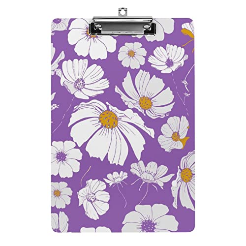 Lila Gänseblümchen-Blumen-Klemmbrett im A4-Format, lustiges, ästhetisches Arbeits- und Lernbuchstabe, Standard-Klemmbrett, 31,8 x 21,6 cm, Hartfaserplatte für Schule, Klassenzimmer, Kinder, Schreibe Lila Gänseblümchen-Blumen-Klemmbrett im A4-Format, lustiges, ästhetisches Arbeits- und Lernbuchstabe, Standard-Klemmbrett, 31,8 x 21,6 cm, Hartfaserplatte für Schule, Klassenzimmer, Kinder, Schreibe von Melbrakin