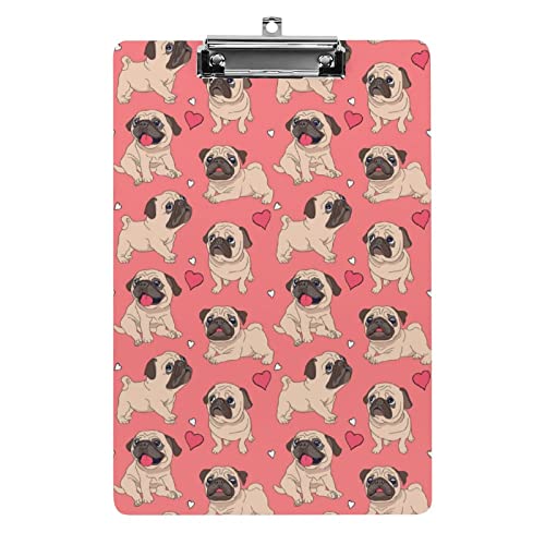 Mops Welpen auf Liebe Klemmbrett im A4-Format, lustig, ästhetisch, zum Arbeiten, Lernen, Buchstaben, Standard-Klemmbrett, 31,8 x 21,6 cm, Hartfaserplatte für Schule, Klassenzimmer, Kinder, Schreiben Mops Welpen auf Liebe Klemmbrett im A4-Format, lustig, ästhetisch, zum Arbeiten, Lernen, Buchstaben, Standard-Klemmbrett, 31,8 x 21,6 cm, Hartfaserplatte für Schule, Klassenzimmer, Kinder, Schreiben von Melbrakin