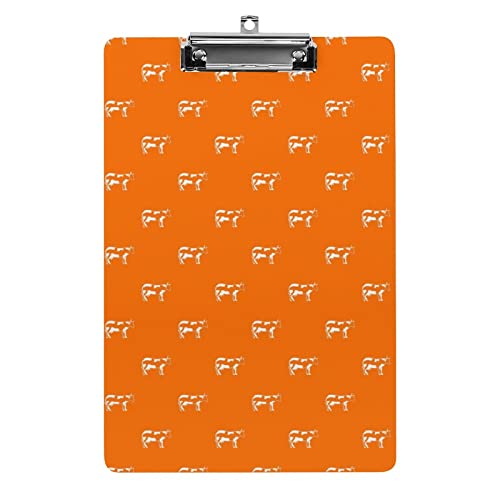 Orangefarbenes Kuh-Klemmbrett im A4-Format, lustiges ästhetisches Arbeiten, Lernen, Buchstaben, Standard-Klemmbrett, 31,8 x 21,6 cm, Hartfaserplatte für Schule, Klassenzimmer, Kinder, Schreiben, Zei Orangefarbenes Kuh-Klemmbrett im A4-Format, lustiges ästhetisches Arbeiten, Lernen, Buchstaben, Standard-Klemmbrett, 31,8 x 21,6 cm, Hartfaserplatte für Schule, Klassenzimmer, Kinder, Schreiben, Zei von Melbrakin