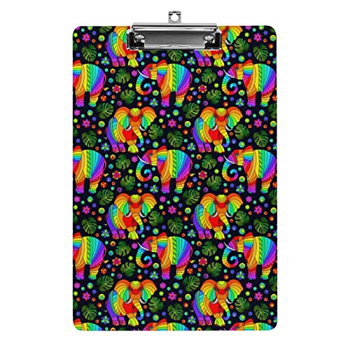 Regenbogen-Tiere, Elefanten, Blumen, Klemmbrett im A4-Format, lustig, ästhetisch, zum Arbeiten, Lernen, Buchstaben, Standard-Klemmbrett, 31,8 x 21,6 cm, Hartfaserplatte für Schule, Klassenzimmer, Ki Regenbogen-Tiere, Elefanten, Blumen, Klemmbrett im A4-Format, lustig, ästhetisch, zum Arbeiten, Lernen, Buchstaben, Standard-Klemmbrett, 31,8 x 21,6 cm, Hartfaserplatte für Schule, Klassenzimmer, Ki von Melbrakin
