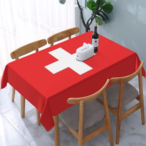 Tischdecke mit Schweizer Flagge, wasserdicht, rechteckig, waschbar, Party-Tischdecke, 137,2 x 182,9 cm, für Feier, Urlaub, Camping, Picknick Tischdecke mit Schweizer Flagge, wasserdicht, rechteckig, waschbar, Party-Tischdecke, 137,2 x 182,9 cm, für Feier, Urlaub, Camping, Picknick von Melbrakin