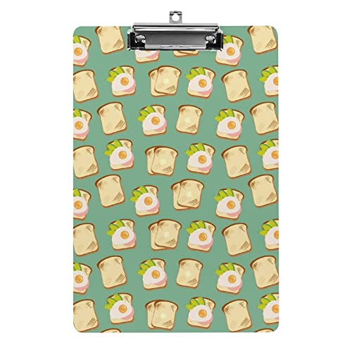 Toast A4-Klemmbrett, lustiges ästhetisches Arbeits- und Lernbuchstabe, Standard-Klemmbrett, 31,8 x 21,6 cm, Hartfaserplatte für Schule, Klassenzimmer, Kinder, Schreiben, Zeichnen von Melbrakin