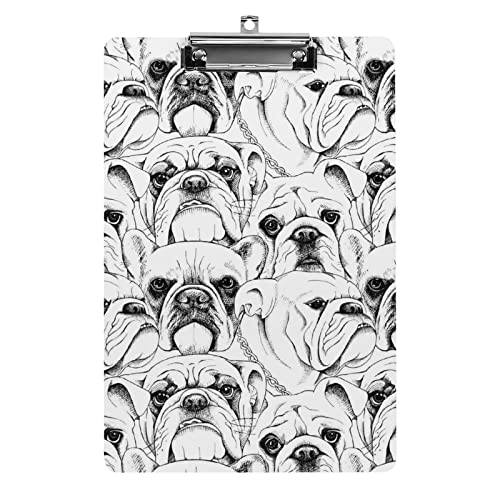 Weißer Bulldogge-Hund, Klemmbrett im A4-Format, lustiges, ästhetisches Arbeits- und Lernbuchstabe, Standard-Klemmbrett, 31,8 x 21,6 cm, Hartfaserplatte für Schule, Klassenzimmer, Kinder, Schreiben, Weißer Bulldogge-Hund, Klemmbrett im A4-Format, lustiges, ästhetisches Arbeits- und Lernbuchstabe, Standard-Klemmbrett, 31,8 x 21,6 cm, Hartfaserplatte für Schule, Klassenzimmer, Kinder, Schreiben, von Melbrakin