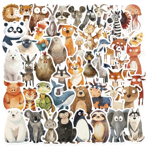 100 Stück Sticker Tiere, Aufkleber Kinder, Wasserfeste Tier Sticker, Kreatives DIY für Laptop, Mobiltelefon, Skateboard, Gepäck & mehr 100 Stück Sticker Tiere, Aufkleber Kinder, Wasserfeste Tier Sticker, Kreatives DIY für Laptop, Mobiltelefon, Skateboard, Gepäck & mehr von Meleager