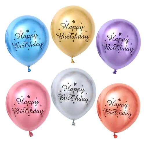30 Stück Happy Birthday Bunt Metallic Luftballons, 12 Zoll Bunt geburtstag Ballons, Geburtstag Party Deko, Ballons Geburtstag für Männer Frauen Kinder Geburtstagspartys von Meleager