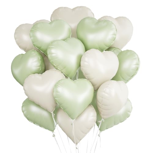 Herz Folienballon 24 Stück,Herz Helium Luftballons,Heliumballon Herzen,Grün Cremeweiß Herzluftballons,Herzform Folienluftballon Herzballons für Geburtstag Hochzeit Valentinstag Herz Folienballon 24 Stück,Herz Helium Luftballons,Heliumballon Herzen,Grün Cremeweiß Herzluftballons,Herzform Folienluftballon Herzballons für Geburtstag Hochzeit Valentinstag von Meleager
