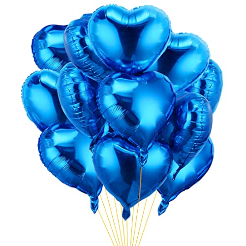 Herz Folienballon Blau 20 Stück,Herz Helium Luftballons,Heliumballon Herzen,Herzluftballons,Herzform Folienluftballon Herzballons Geeignet für Geburtstag Hochzeit Verlobung Brautdusche Valentinstag von Meleager