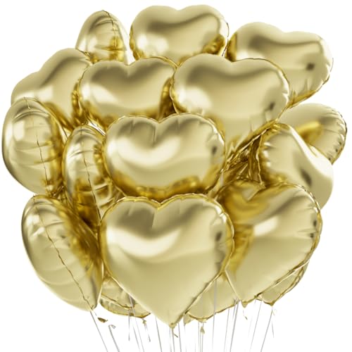 Herz Folienballon Gold 20 Stück,Herz Helium Luftballons,Heliumballon Herzen,Hell Gold Herzluftballons,Herzform Folienluftballon Herzballons für Geburtstag Hochzeit Valentinstag Herz Folienballon Gold 20 Stück,Herz Helium Luftballons,Heliumballon Herzen,Hell Gold Herzluftballons,Herzform Folienluftballon Herzballons für Geburtstag Hochzeit Valentinstag von Meleager