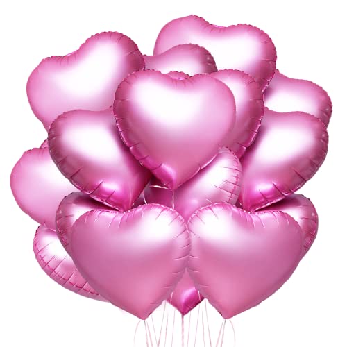 Herz Folienballon Rosa 20 Stück,Herz Helium Luftballons,Heliumballon Herzen,Herzluftballons,Herzform Folienluftballon Herzballons Geeignet für Geburtstag Hochzeit Verlobung Brautdusche Valentinstag von Meleager