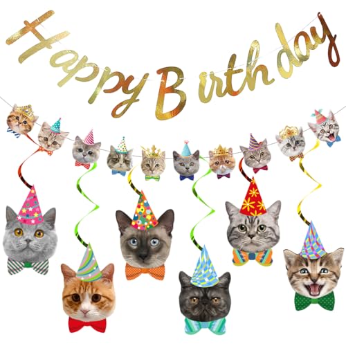 Katzen Geburtstag Deko, Wirbel Dekorationen,Party Deko für Katzen Thematische Partys Katzen Geburtstag Deko, Wirbel Dekorationen,Party Deko für Katzen Thematische Partys von Meleager