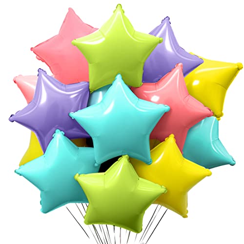 Stern Folienballons Bunt 20 Stück，Sternluftballons Heliumballon ​Folienballon, Bunt Deko Stern Luftballons, Silvester Party，Hochzeitsdeko, Geburtstagsdeko oder Valentinstag（5 Farben） von Meleager