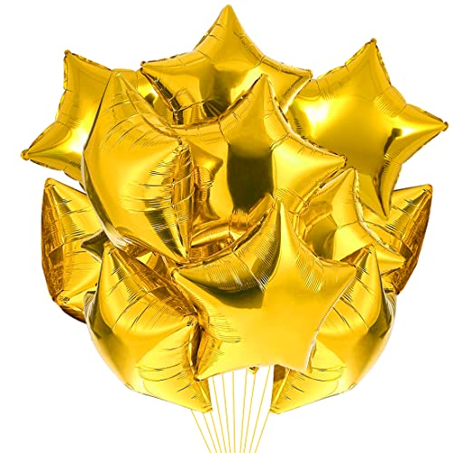 Stern Folienballons Gold 20 Stück，Sternluftballons Heliumballon ​Folienballon, Gold Deko Stern Luftballons, Silvester Party，Hochzeitsdeko, Geburtstagsdeko oder Valentinstag von Meleager
