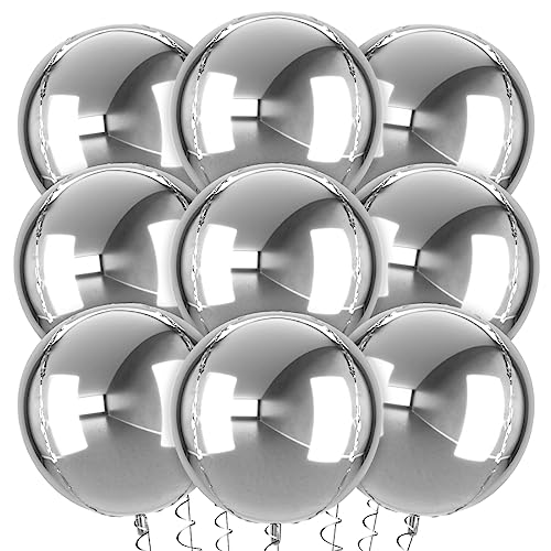 XXL Luftballons Silber, Silber Ballons, 9 Stück Silber Folienballons, 22 Zoll Groß 4D Silber Foil Ballons, Silber Luftballons für Geburtstagsfeiern Hochzeiten Jubiläen Party Deko XXL Luftballons Silber, Silber Ballons, 9 Stück Silber Folienballons, 22 Zoll Groß 4D Silber Foil Ballons, Silber Luftballons für Geburtstagsfeiern Hochzeiten Jubiläen Party Deko von Meleager