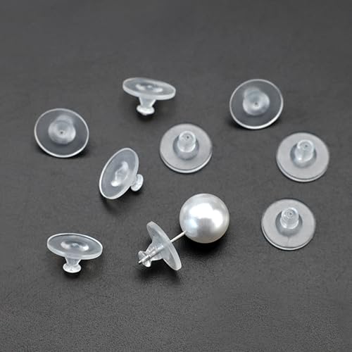 Bequeme, weiche Ohrring-Verschlüsse, medizinisches TPE-Material, Saugnapf-Form, große Größe, bequeme Passform für gepiercte Ohren, 50 Stück von Melimarry