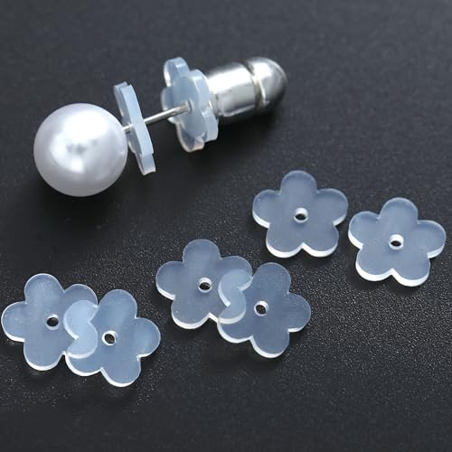 Transparente Ohrläppchen-Stützpflaster für Ohrringe, bequeme und hypoallergene Ohrring-Verschlüsse für hängende Ohren, verhindert Dehnen und Reißen (Pepal 8 mm Scheibe) von Melimarry