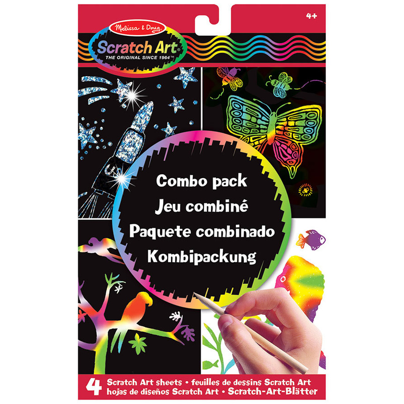 Kratzbild Scratch Art® – Combo Pack Mit Holzstift von Melissa & Doug