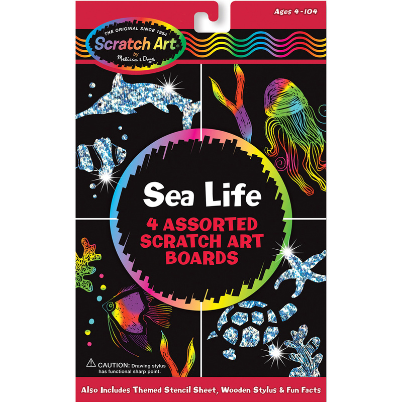 Kratzbild-Set Scratch Art - Meerestiere 6-Teilig von Melissa & Doug