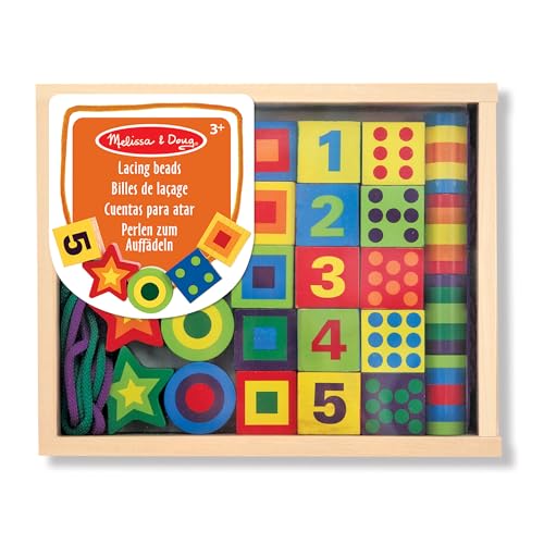 Melissa & Doug 13775 Holzperlen zum Auffädeln (29 Teile) von Melissa & Doug