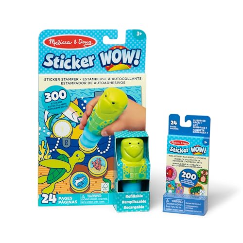 Melissa & Doug Sticker Wow!™ Meeresschildkröten-Paket: 24-seitiger Aktivitätenblock, Aufkleberstempel, 500 Aufkleber, Kunst- und Bastelspielzeug Sammelfigur von Melissa & Doug