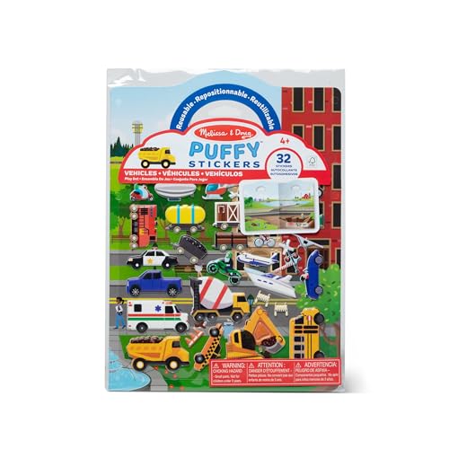 Melissa & Doug Bauschige Sticker Fahrzeug-Spielset Reisespielzeug mit doppelseitigem Hintergrund und 32 wiederverwendbaren, bauschigen Stickern Melissa & Doug Bauschige Sticker Fahrzeug-Spielset Reisespielzeug mit doppelseitigem Hintergrund und 32 wiederverwendbaren, bauschigen Stickern von Melissa & Doug
