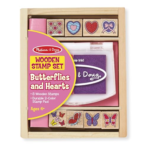 Melissa & Doug | Butterfly and Hearts Stamp Set | Arts & Crafts | Stamp Sets & Stencils | 3+ | Gift for Boy or Girl von Melissa & Doug
