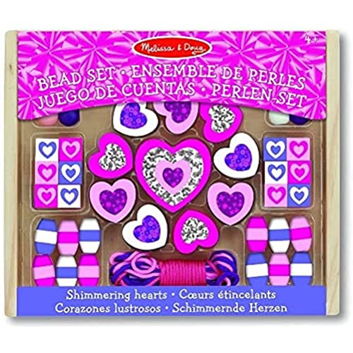 Melissa & Doug Holzperlen Set Funkelnde Herzen | Holzperlen zum Auffädeln | Kinder Modeschmuck- Armband | Bastelset Geschenk für Kinder ab 4 Jahren | Halsketten Bastelset für Mädchen oder Jungen |, Mittel Melissa & Doug Holzperlen Set Funkelnde Herzen | Holzperlen zum Auffädeln | Kinder Modeschmuck- Armband | Bastelset Geschenk für Kinder ab 4 Jahren | Halsketten Bastelset für Mädchen oder Jungen |, Mittel von Melissa & Doug