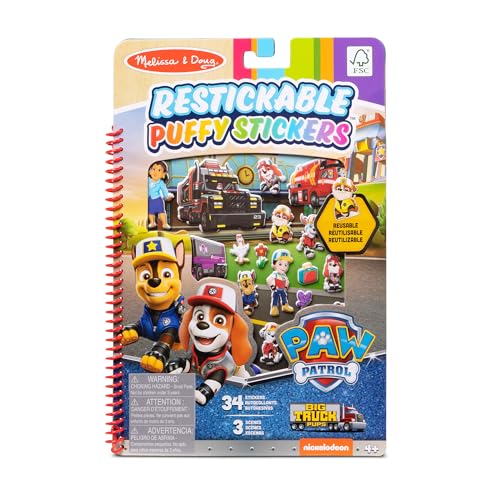 Melissa and Doug Stickeralbum & Paw Patrol | Wiederverwendbare Sticker für Kinder | Geschenk für Jungs & Mädchen | Stickerset & Aufkleber Ab 4 Jahre von Melissa & Doug