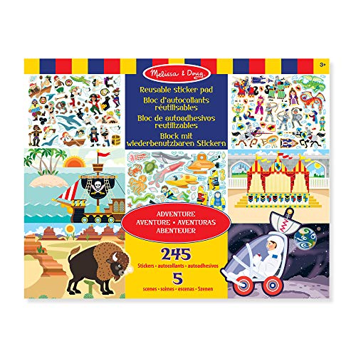 Melissa & Doug Wiederverwendbare Stickerbücher Abendteuer | Reiseaktivitäten für Kleinkinder | Wiederverwendbare Sticker ideal für unterwegs im Auto oder Flugzeug |Kinderbücher Alter 3-4 Jahre von Melissa & Doug