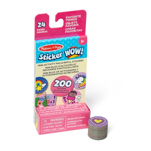 Melissa & Doug Sticker Wow Nachfüllset Lieblingssachen mit 200 Stickern & 24-seitigem Mini-Aktivitätenblock | Zur Verwendung mit einem Sticker-Stempel | Für Kinder ab 3 Jahren von Melissa & Doug