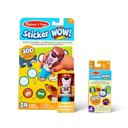 Melissa & Doug Wow.™ Hunde-Sticker-Stempel-Set mit 600 Stickern, Aufkleberstempel & Aktivitätenblock von Melissa & Doug