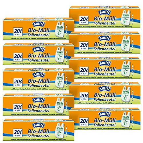 10er SET Swirl® Bio-Müll Folienbeutel 20 Liter mit Tragegriff von Melitta