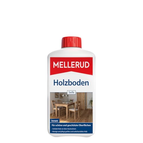 MELLERUD Holz Seife Reiniger & Pflege | 1 x 1 l | Kraftvoller Schutz für alle geölten und unbehandelten Holzoberflächen im Innenbereich von Mellerud