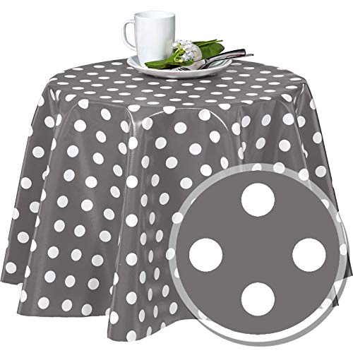 Melody Plastik tischtuch meterware 180 x 140 cm eckig Punkte grau #1150-20 Melody Plastik tischtuch meterware 180 x 140 cm eckig Punkte grau #1150-20 von Melody