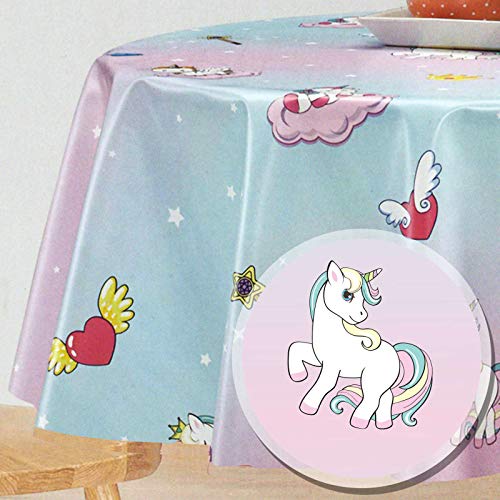 Wachstuch Tischdecke abwaschbar 220 x 140 cm eckig Einhorn Kindermotiv wachstücher kaufen #6181-00 von Melody