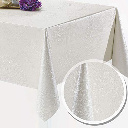 Melody Wachstuch günstig 180 x 140 cm eckig Geprägt Weiss #3036-01 von Melody