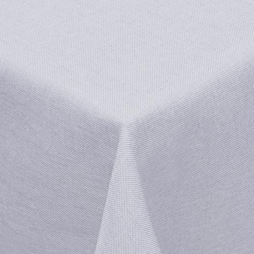Textil Tischdecke Leinen-Optik eckig rund oval mit Fleck-Schutz Farbe wählbar (eckig 90x90 cm, hellgrau) von Melody